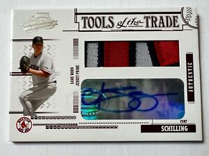 2005 Playoff Absolute Tools of the Trade CURT SCHILLING AUTO JUMBO PATCH 5/5