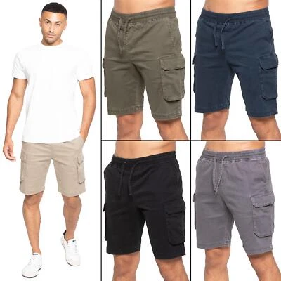 Enzo Mens Cargo Shorts Elasticated Summer Casual Combat Pants UK Sizes - Image 1 of 2