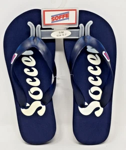 Chanclas AZUL MARINO NUEVAS LETRAS DE FÚTBOL TALLA 6-7 PEQUEÑAS/MEDIANAS DE SOFFE - Imagen 1 de 3