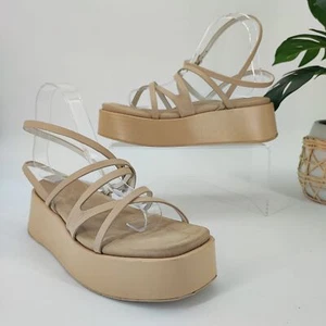 Sandalia para mujer Rag & Bone plataforma Logan con tiras de cuero nude talla 6 - Imagen 1 de 8