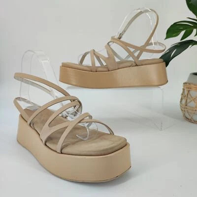 Rag & Bone Women's Logan Platform Strappy Nude Leather Sandal Size 6 - Image 1 of 4