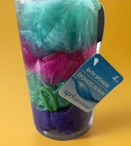 Tubo bagno e doccia aprile 4 pezzi spugne rete assortite Greenbrier regalo cosmetico - Foto 1 di 5