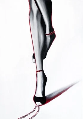 Sensual Steps of Elegance, Kristina Mallen | Original Unique Oil Painting - Image 1 of 4