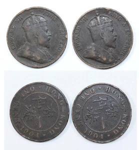 ‘THE HOARD’ TWO 1904 HONG KONG 1 CENT COINS GB KING EDWARD VII - Picture 1 of 13