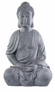 XXL Großer Buddha 50 cm Steinfigur Garten Deko Figur Skulptur Feng Shui sitzend - Bild 1 von 3