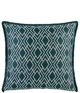 Rose Tree Harrogate Fringed Geometric & Striped Reversible Euro Sham New - Picture 1 of 1