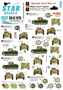 Star Decals 1/35 Spanish Civil War #7: Panzer PzKpfw I Ausf A Negrillo 35C1175 x - Picture 1 of 3