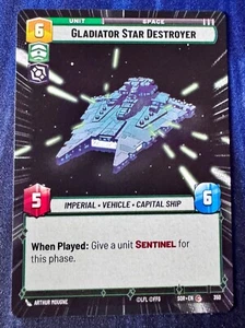 Star Wars Unlimited Spark of Rebellion Gladiator Star Destroyer HYPERSPACE Card - Picture 1 of 2