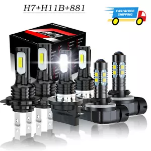 Combo faros LED altos/bajos + luz antiniebla 6x bombillas para KIA Sportage 2011 2012-2016 - Imagen 1 de 22