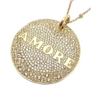 Collana Ciondolo Pasquale Bruni Oro Giallo 18k Grande Diamante + Zaffiro Amore - Foto 1 di 16