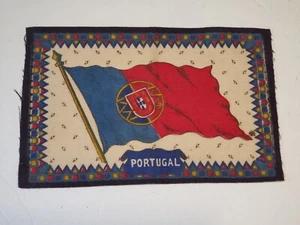 Antike ~ 1900er Tabak Zigarrenkiste Filz Flanell Flagge "PORTUGAL" unsere # T6035 - Bild 1 von 6