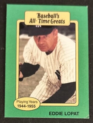 1987 Hygrade Baseball’s All-Time Greats Eddie Lopat Baseball Card #NNO Yankees - Image 1 of 2