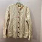 Vtg ANDROS Ireland Womens Knit Cardigan XL Sweater Pockets 100% WOOL 1960s