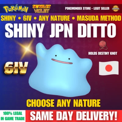 6IV SHINY DITTO ✨Pick Any Nature✨ Japanese Masuda - Pokemon SCARLET And VIOLET ✨ - Image 1 of 4