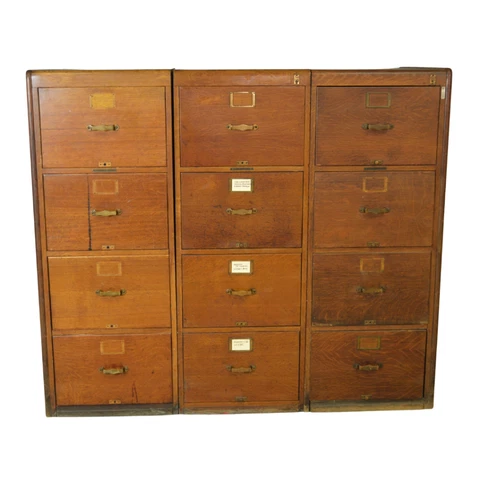 Antique Oak File Cabinet 12 Drawer Legal by Library Bureau #19584 Cover