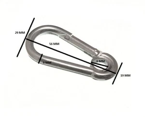 Snap Spring Clip Carbine Hook With Eye 6mm 1/4 BZP Pack Size 6 - Picture 1 of 1