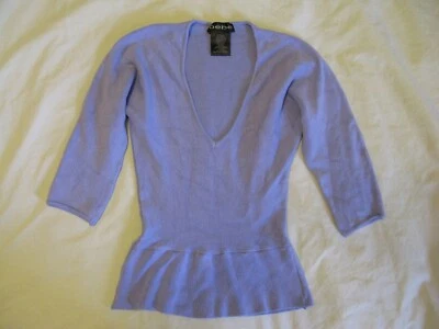 Bebe Lavender Purple Soft Rayon Knit V-Neck Sweater Top - Sz S EUC - Image 1 of 4