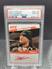 2009 Topps UFC Brock Lesnar Red Auto /25 PSA 10