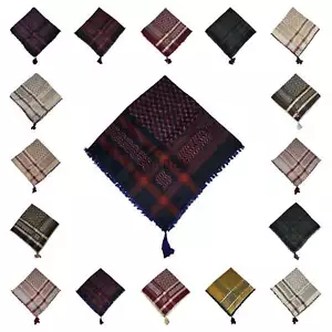Unisex Many Colours Grey Maroon Brown Arab Head Scarf Wrap Arafat Keffiyeh Ya... - Picture 1 of 31