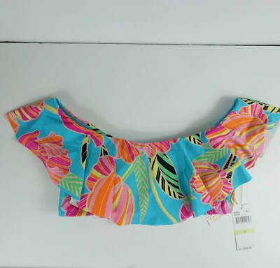 Bikini Trina Turk para mujer amapola fuera del hombro volantes bandeau talla 4 Foto 1 de 4