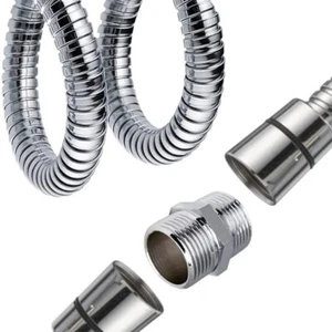Duschschlauch Verlängerung Chrom Messing Extender für extra langen Schlauch G1 - Bild 1 von 24