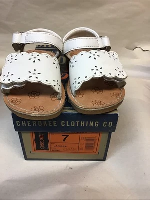 Cherokee Larissa corte láser blanco talla 7 zapatos para niños pequeños *LEER* Foto 1 de 4