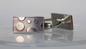 Lilac dot cufflinks with Gift Tin - Video of Product 360 - - Picture 1 of 1