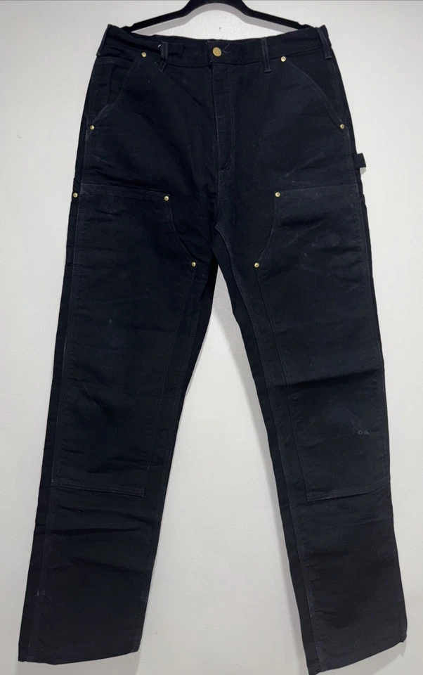Carhartt Duck Canvas Double Knee Carpenter Pants Mens 34x36 B01-BLK Made in USA - Image 1 of 4