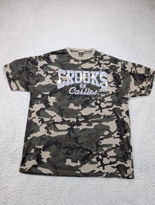 Camicia Crooks & Castles uomo XL mimetica mimetica ossa scheletro grafica maglietta urbana - Foto 1 di 10