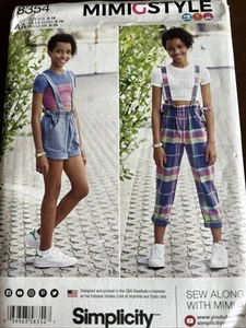 Simplicity 8354 Cropped T Shirt and Pants or Shorts Girls Size 8 16 Pattern - Picture 1 of 3