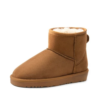 Pequeños Grandes Niños Botas de Invierno Niños Niñas Forradas de Piel Sintética Acogedoras Botas de Nieve Difusas Foto 1 de 4