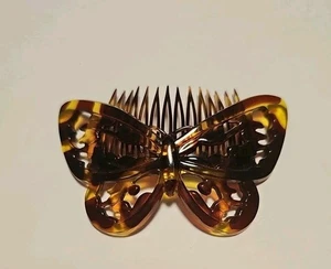 Vintage GOODY Butterfly Hair Comb Tortoise - Picture 1 of 9