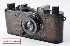 Pintura negra [casi como nueva] cuerpo estándar Leica + lente Elmar 50 mm 3,5 de JAPÓN - Imagen 1 de 20