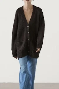MASSIMO Dutti Woll STRICK Cardigan braun  Gr. S /36 wie NEU 399€ - Bild 1 von 5