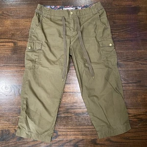 Hei Hei by Anthropologie Capri Cargo Pants Women's Size 4 Brown 100% Cotton - Picture 1 of 5