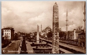 Cartolina Istanbul Turchia Sultano Ahmed Obelischi Moschee 1910 DB RPPC Veduta - Foto 1 di 2