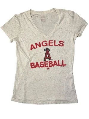Majestic MLB Los Angeles Angels Womens L V-Neck Polka Dot Top - Image 1 of 4