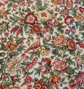 American Folk Art Museum Andover Broderie Perse rosa Blumen 44" B x BTY - Bild 1 von 4