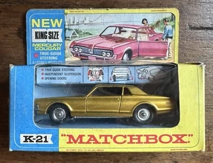 MatchBox King Size K-21 Gold Mercury Cougar Mint in Original Box Made in England - Picture 1 of 7