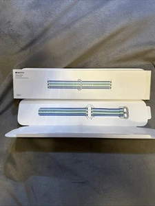 DISCONTINUED 38mm, 40mm, 41mm APPLE WATCH BAND BLUE STRIPE WOVEN NYLON BOX - Picture 1 of 3
