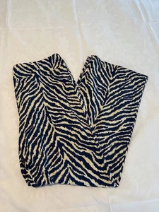 J McLaughlin stretch Pants blue tan animal print Casual sz XL wide leg - Picture 1 of 4