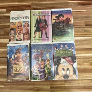 Lot of 6 Walt Disney VHS Movies:Home Entertainment Peter Pan Brother Bear Mickey - Picture 1 of 16