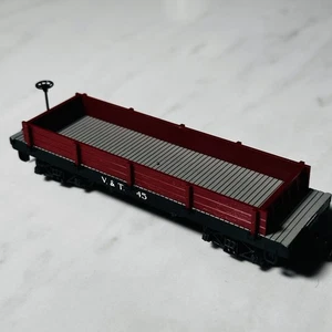 Vintage HO Scale Train Oldtime Flat Car V&T 45 - Picture 1 of 5