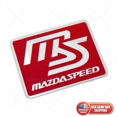 Mazda MS Mazdaspeed Aluminio Medalla Placa de identificación Insignia Logo Coche Emblema Decorar Rojo Foto 1 de 4