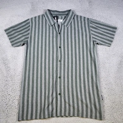 Camisa William Rast Para Hombre Talla XL Calce Ajustado Rayas Botón Delantero Manga Corta Foto 1 de 4