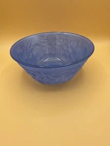 (139D) FIDENZA Blue Frosted Fruit Embossed Berry Bowl - Picture 1 of 3