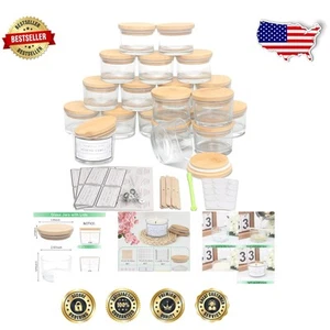 20 Pack Glass Candle Jars with Lids - Ideal for Candle Making & Storage - Picture 1 of 10