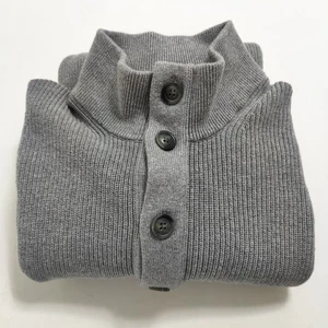 XL Banana Republic Beautiful 100% Cotton Knit Soft Gray Sweater Half Button Men - Picture 1 of 17