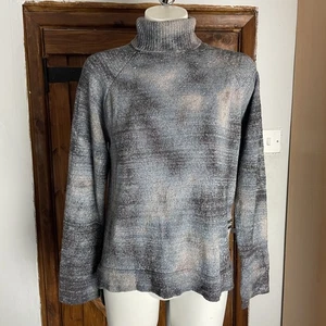 Drop Dead Damen Grau Blau Baumwolle Wolle Strick Rollkragen Oversize Grunge Pullover 6 - Bild 1 von 8