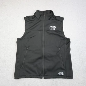 The North Face Vest Mens Large Black Apex Softshell Zip USS Logo NF0A3LQZ - Picture 1 of 14
